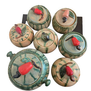 Handmade Brazilian Decorative Pottery Set Peppers
